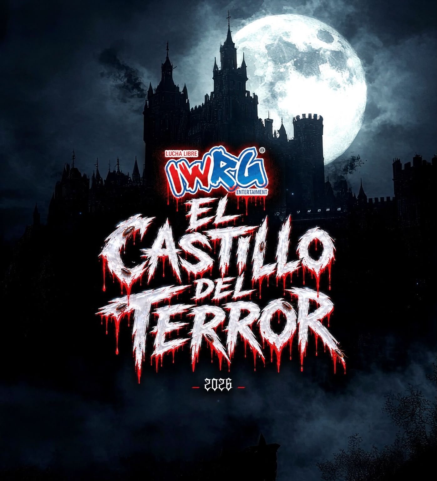 Cartel oficial de Castillo del Terror 2026 — IWRG Arena Naucalpan